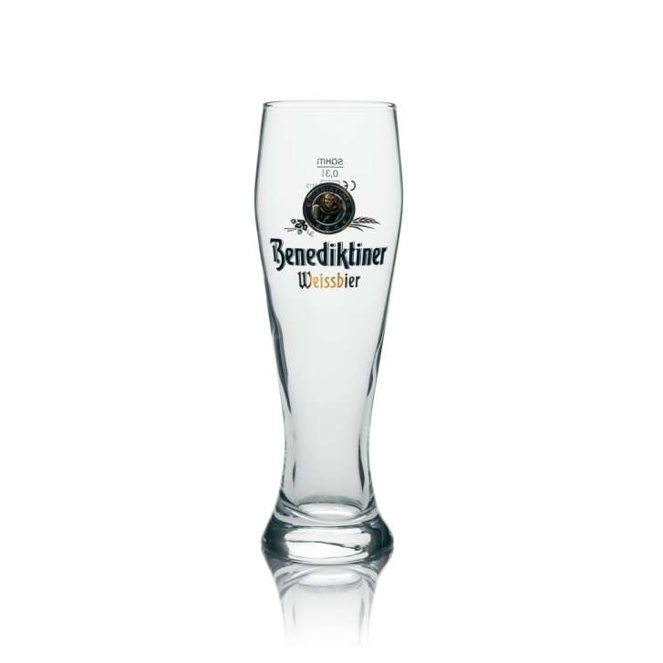 6x Benedictine Glass 0.3l Wheat Beer Yeast Crystal Wheat Glasses Gastro Calibrated