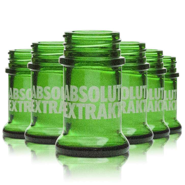 6x Absolut Shot Glass 2cl Short Stamper Schnapps Glasses Extract without Lid Vodka