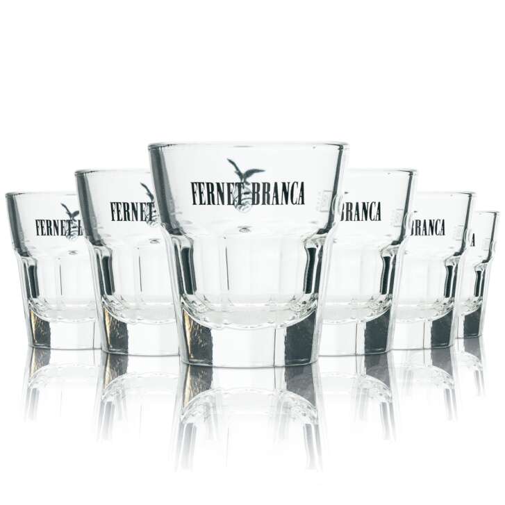 6x Fernet Branca shot glasses 2cl short tumbler shot glasses Gastro Geeicht Amaro
