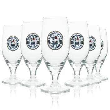 12x Flensburger beer glass goblet Rolinck 200ml rastal
