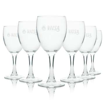 12x Vilsa water glass goblet white writing 190ml