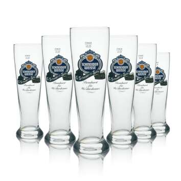 6x Schneider Weisse beer glass Braukunst for wheat beer...