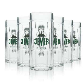 6x Jever beer glass jug Pilsener 0,25l rastal