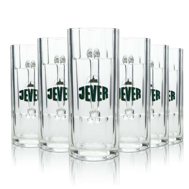6x Jever beer glass jug 0,5l Sahm