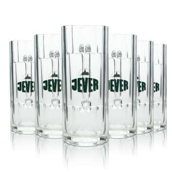 6x Jever beer glass jug 0,5l Sahm