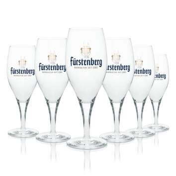 6x Fürstenberg beer glass goblet 0,3l Rastal