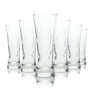 6x Carlsberg Glass 0,4l Beer Goblet Tulip Cup Contour...