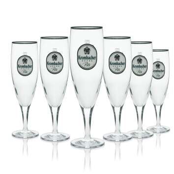 6x Krombacher beer glass 0,25l exclusive cup Sahm