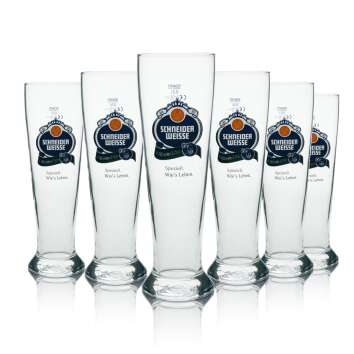6x Schneider Weisse beer glass 0.5l wheat glass...