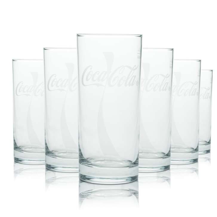 12x Coca Cola Softdrinks Glass 0,4l Longdrink Glass Wave Lettering horizontal