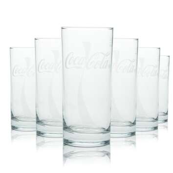 12x Coca Cola Softdrinks Glass 0,4l Longdrink Glass Wave...