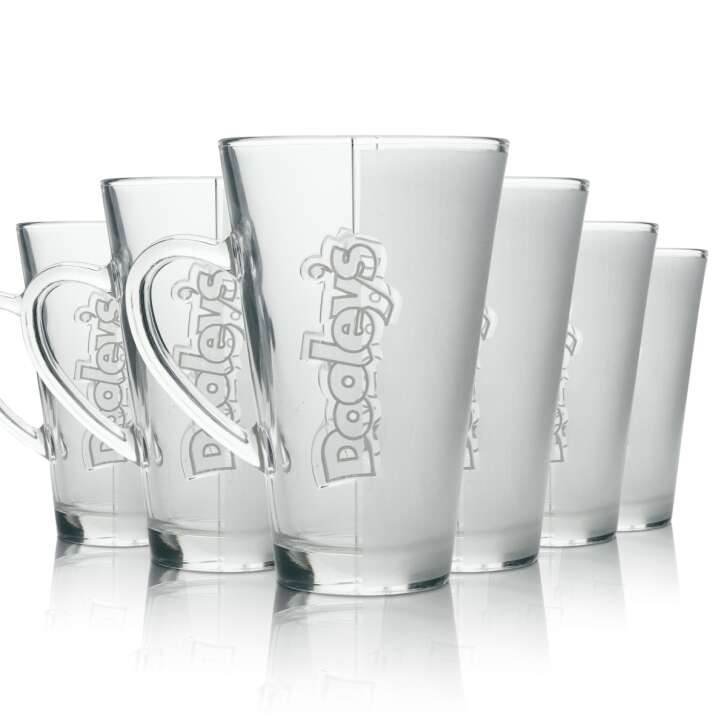 3x Dooleys Liqueur Glass Capuccino Cup Contour Matt Transparent
