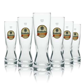 4x Krombacher beer glass Weizen 0,3l connoisseur glasses