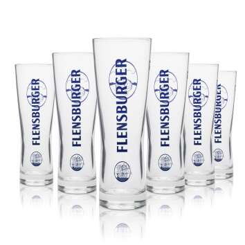 6x Flensburg beer glass "The beer of the...
