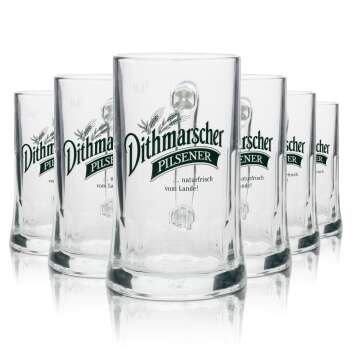 6x Dithmarscher beer glass 0,4l mug Seidel Sahm