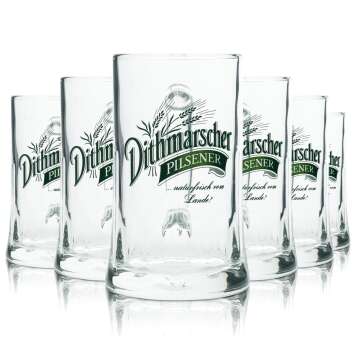 6x Dithmarscher glass 0,4l beer mug Seidel glasses...
