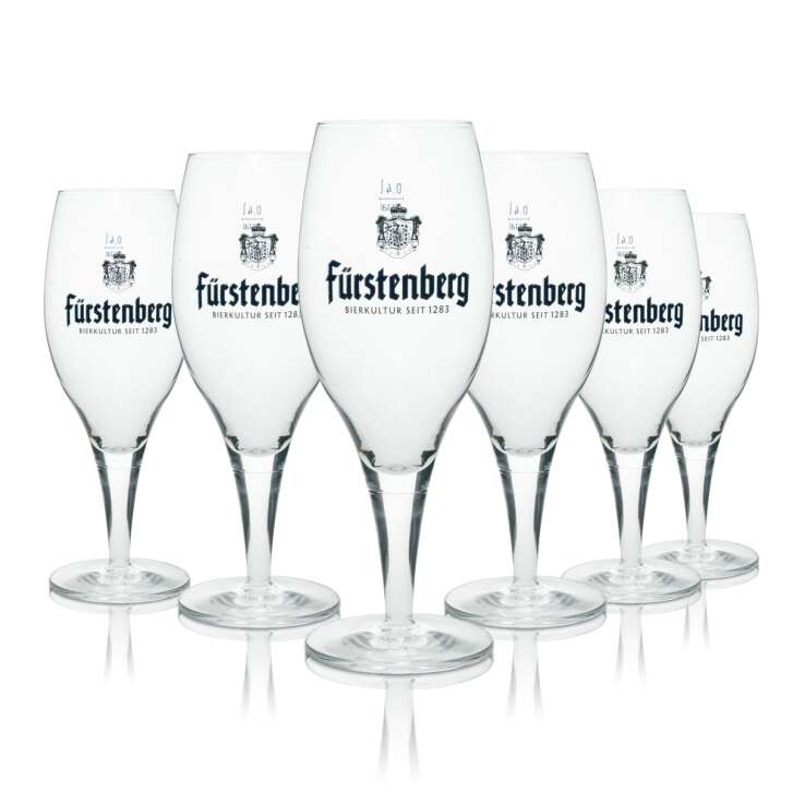 6x Fürstenberg beer glass 0,4l goblet Rastal