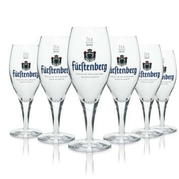 6x Fürstenberg beer glass goblet 0,2l Rastal