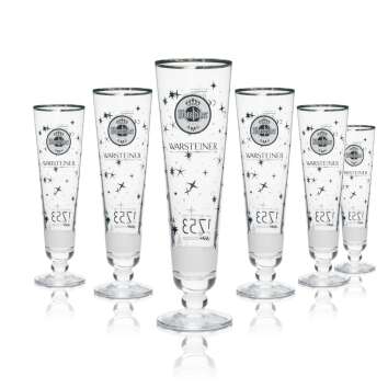 6x Warsteiner Beer Glass Tulip Family Tradition 1753 200ml