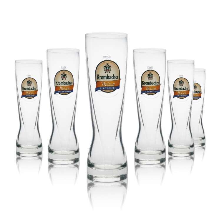 4x Krombacher beer glass 0,5l wheat beer glass "non-alcoholic"