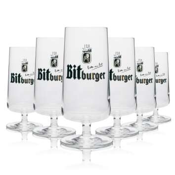 12x Bitburger beer glass goblet 200ml