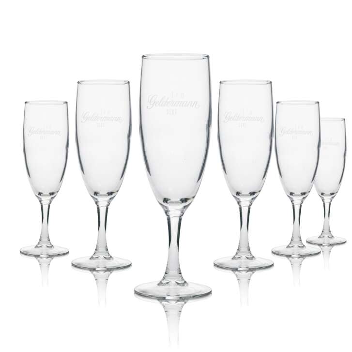 6x Geldermann sparkling wine glass flute oblong 0,1l