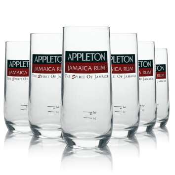 6x Appleton Rum Glass Longdrink Rastal