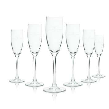 6x Alfred Gratien Champagne Glass 0,17l Flute Goblet...