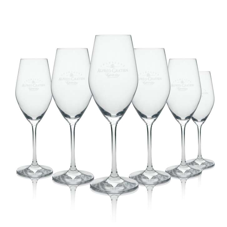 6x Alfred Gratien champagne glass champagne flute square belly Böckling