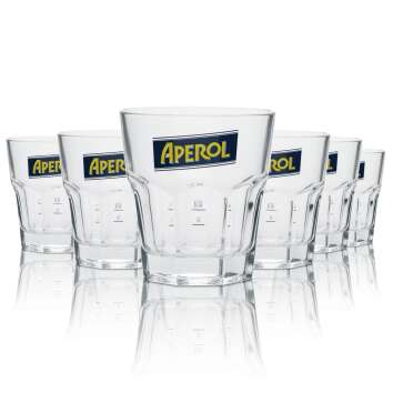 6x Aperol liqueur glass tumbler new logo