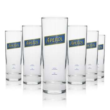 6x Aperol liqueur glass long drink round 27cl