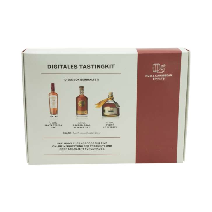 1x Bacardi Rum Tasting Kit Digital Rum & Caribbean Spirits 3 varieties 50ml