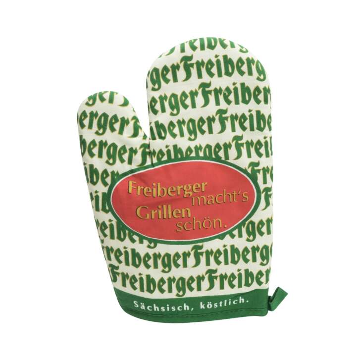 1x Freiberger beer glove barbecue glove green