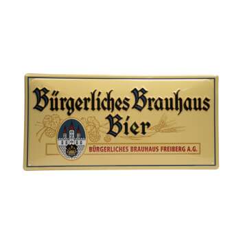 1x Bürgerliches Brauhaus beer tin sign yellow