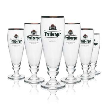 6x Freiberger Beer Glass Exclusive Glass 0,3l Single Gift VP