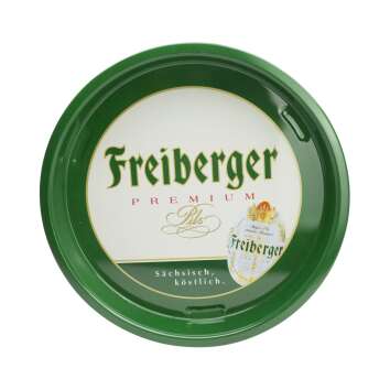 1x Freiberger beer tray green high edge metal