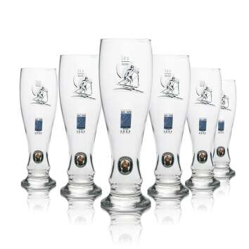 6x Franziskaner beer glass wheat glass ski edition 0,5l...