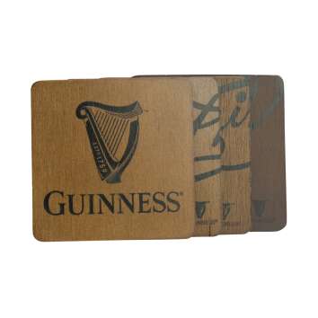 4x Guinness beer coasters wood