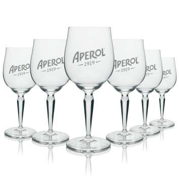 6x Aperol Spritz Glass 1919 Logo Calice Glasses Aperitif...
