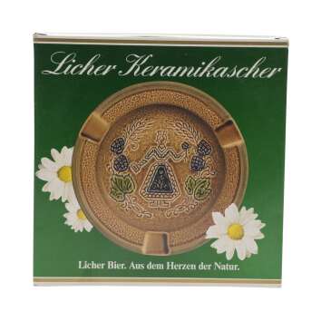 1x Licher beer ashtray ceramic ashtray brown with woman