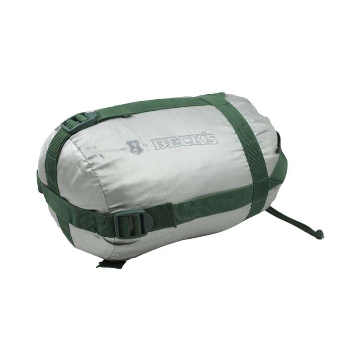 Becks Beer Sleeping Bag Green Silver Outdoor Camping Travel Small Compact Blanket