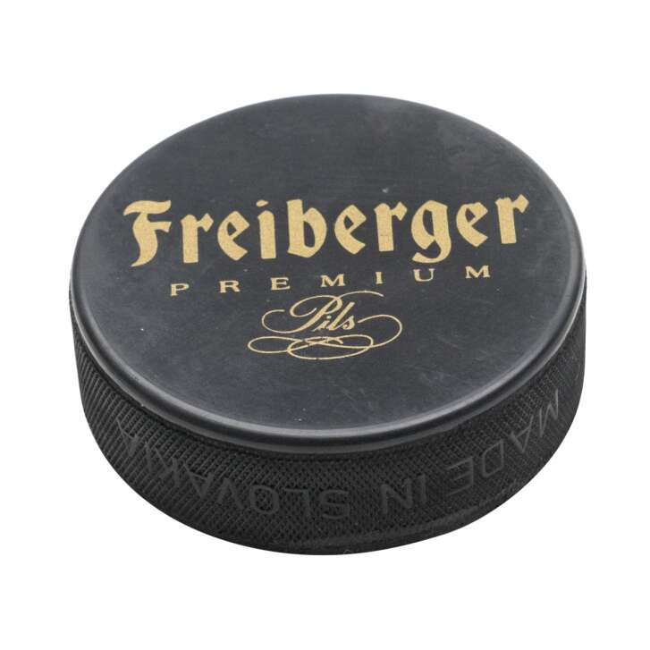 1x Freiberger beer field hockey puck Hockeypuck black with print