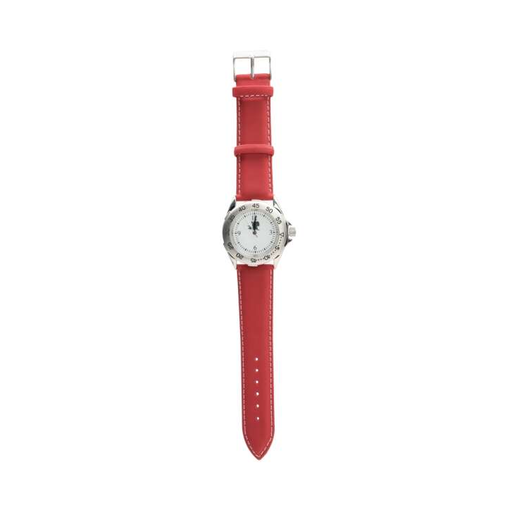 1x Hasseröder beer wristwatch with red leather strap