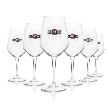6x Martni vermouth glass wine glasses 440ml