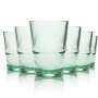 6x Bacardi reusable plastic cups, glass, 0.36 l, green long drink glasses with palm tree pattern