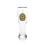 6x Flensburger beer glass Weizen 0,3l gold rim Rastal