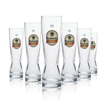 6x Krombacher Beer Glass Weizen 0,5l Connoisseur Glass Sahm
