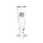 6x Warsteiner glass 0.1l goblet tulip gold rim beer glasses calibrated Gastro Pils