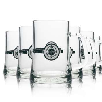 6x Warsteiner beer glass mug 0.5l friendship mugs