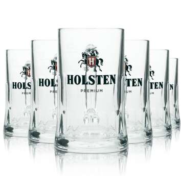 6x Holsten beer glass jug 0,3l Sahm